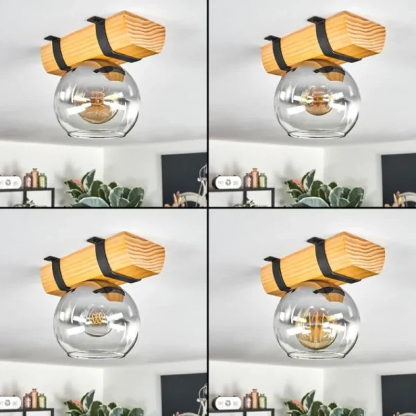 hofstein Koyoto Plafonnier, Boule lumineuse Écru, Noir, 1 lumière* Lampes Modernes