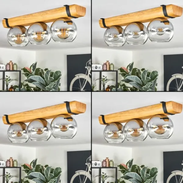 hofstein Koyoto Plafonnier, Boule lumineuse Écru, Noir, 3 lumières* Lampes Modernes