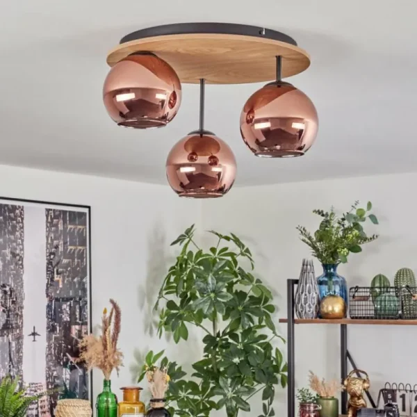 hofstein Koyoto Plafonnier, Boule lumineuse Écru, Noir, 3 lumières* Lampes Modernes