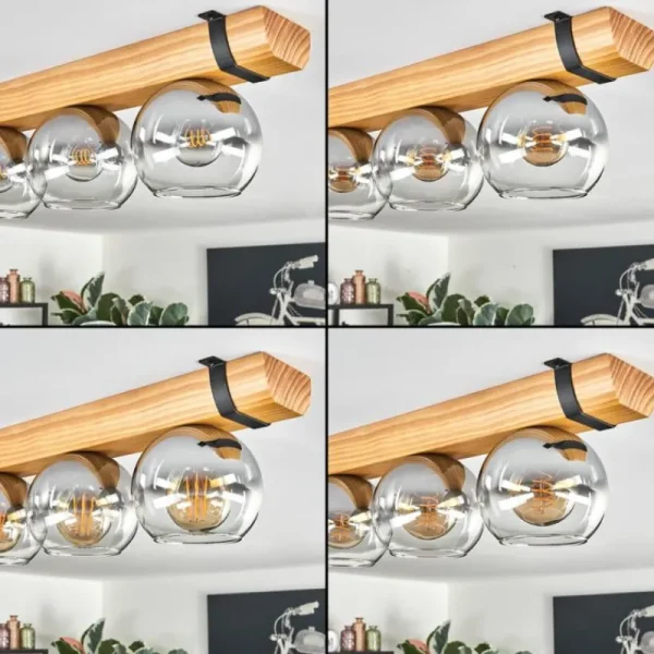 hofstein Koyoto Plafonnier, Boule lumineuse Écru, Noir, 5 lumières* Lampes Modernes