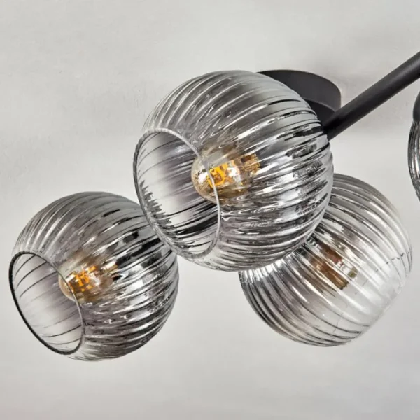 hofstein Koyoto Plafonnier, Boule lumineuse Clair, Fumé, 4 lumières* Lampes Modernes