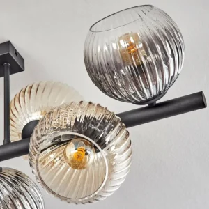 hofstein Koyoto Plafonnier, Boule lumineuse Ambre, Clair, Fumé, 8 lumières* Lampes Modernes