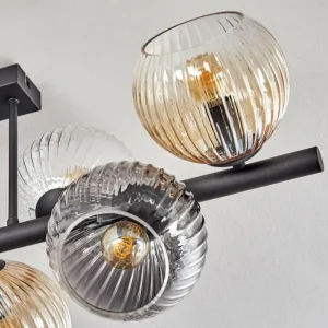 hofstein Koyoto Plafonnier, Boule lumineuse Ambre, Clair, Fumé, 8 lumières* Lampes Modernes