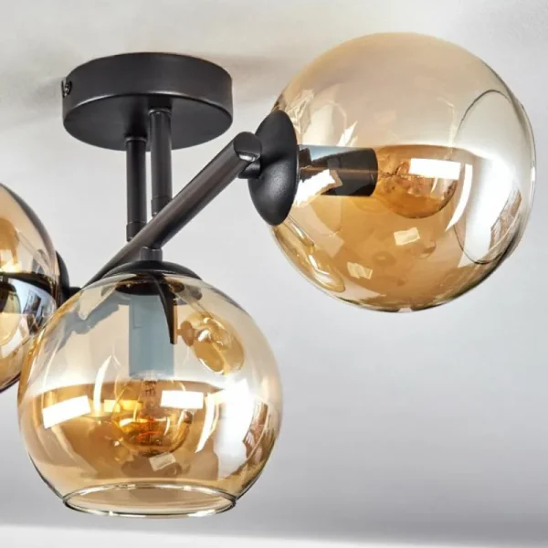 hofstein Koyoto Plafonnier, Boule lumineuse Ambre, 3 lumières* Lampes En Verre