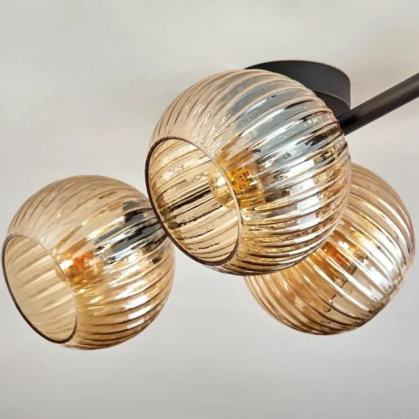 hofstein Koyoto Plafonnier, Boule lumineuse Ambre, 4 lumières* Lampes Modernes