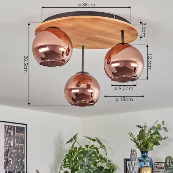 hofstein Koyoto Plafonnier, Boule lumineuse Écru, Noir, 3 lumières* Lampes Modernes