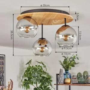 hofstein Koyoto Plafonnier, Boule lumineuse 40 cm Écru, Noir, 3 lumières* Lampes Modernes