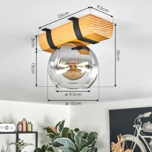 hofstein Koyoto Plafonnier, Boule lumineuse Écru, Noir, 1 lumière* Lampes Modernes