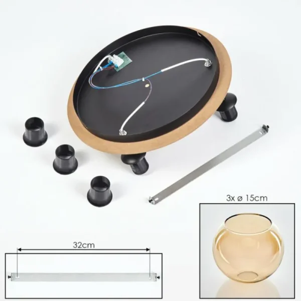 hofstein Koyoto Plafonnier, Boule lumineuse Écru, Noir, 3 lumières* Lampes Modernes
