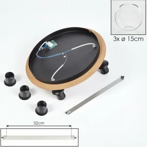 hofstein Koyoto Plafonnier, Boule lumineuse 40 cm Brun, Couleur bois, Noir, 3 lumières* Lampes Modernes