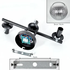 hofstein Koyoto Plafonnier, Boule lumineuse Clair, Fumé, 3 lumières* Lampes Modernes