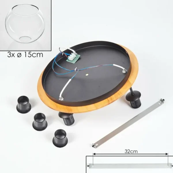 hofstein Koyoto Plafonnier, Boule lumineuse 40 cm Écru, Noir, 3 lumières* Lampes Modernes