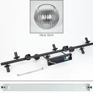 hofstein Koyoto Plafonnier, Boule lumineuse Clair, Fumé, 10 lumières* Lampes Modernes
