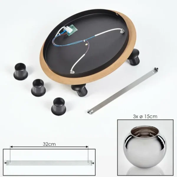 hofstein Koyoto Plafonnier, Boule lumineuse Écru, Noir, 3 lumières* Lampes Modernes