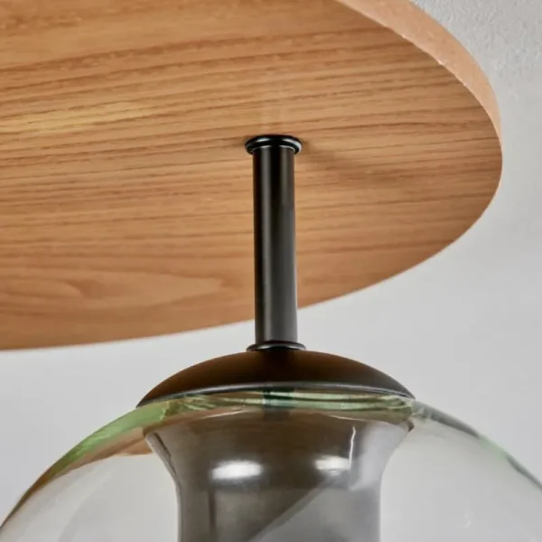 hofstein Koyoto Plafonnier, Boule lumineuse 40 cm Brun, Couleur bois, Noir, 3 lumières* Lampes Modernes