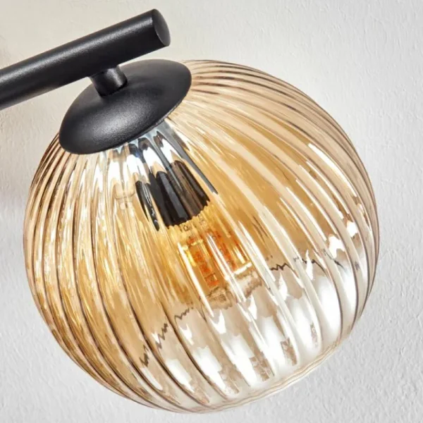 hofstein Koyoto Plafonnier, Boule lumineuse Ambre, 3 lumières* Lampes Modernes