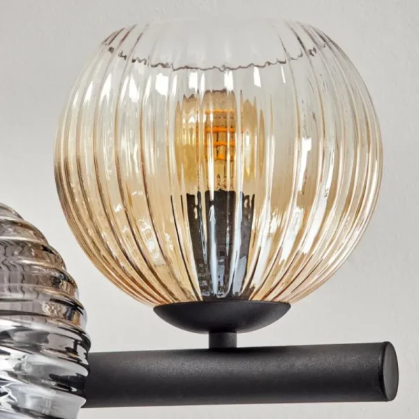 hofstein Koyoto Plafonnier, Boule lumineuse Ambre, Clair, Fumé, 8 lumières* Lampes Modernes