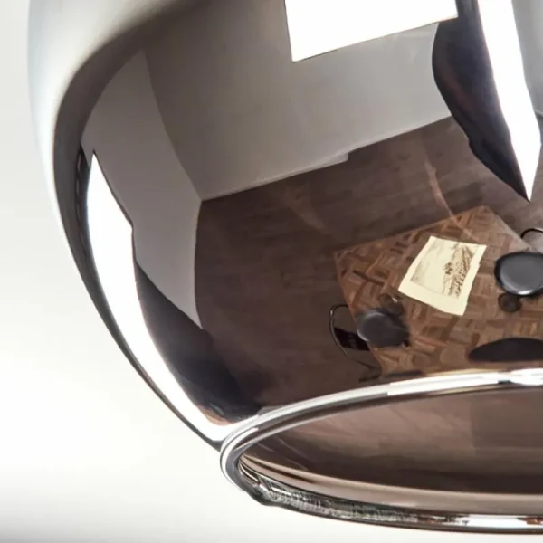 hofstein Koyoto Plafonnier, Boule lumineuse Ambre, Chrome, Fumé, 3 lumières* Lampes Modernes