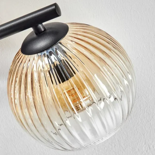 hofstein Koyoto Plafonnier, Boule lumineuse Ambre, Clair, Fumé, 3 lumières* Lampes Modernes