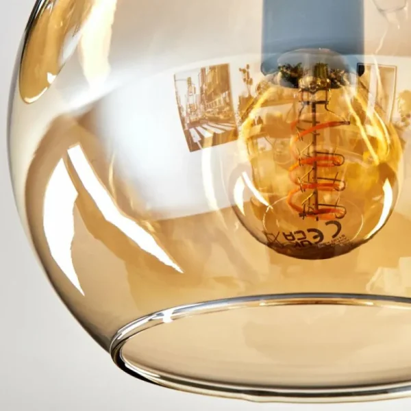 hofstein Koyoto Plafonnier, Boule lumineuse Ambre, 3 lumières* Lampes En Verre