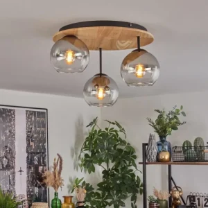 hofstein Koyoto Plafonnier, Boule lumineuse 40 cm Écru, Noir, 3 lumières* Lampes Modernes