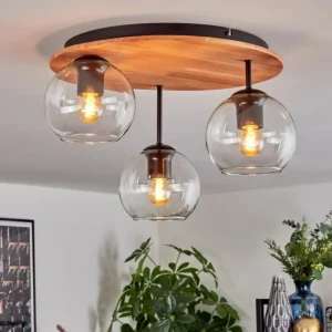 hofstein Koyoto Plafonnier, Boule lumineuse 40 cm Écru, Noir, 3 lumières* Lampes Modernes