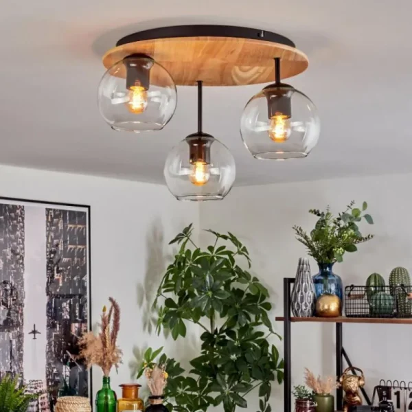 hofstein Koyoto Plafonnier, Boule lumineuse 40 cm Écru, Noir, 3 lumières* Lampes Modernes
