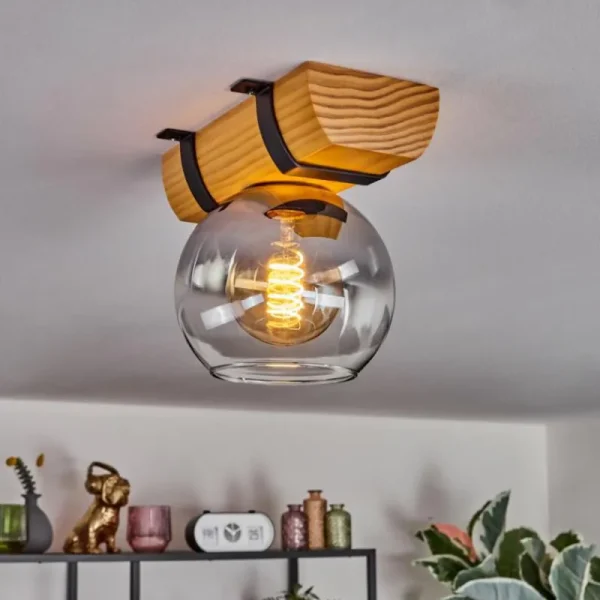 hofstein Koyoto Plafonnier, Boule lumineuse Écru, Noir, 1 lumière* Lampes Modernes
