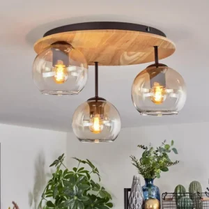 hofstein Koyoto Plafonnier, Boule lumineuse Écru, Noir, 3 lumières* Lampes Modernes