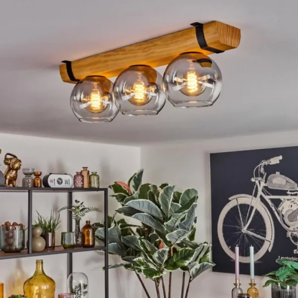 hofstein Koyoto Plafonnier, Boule lumineuse Écru, Noir, 3 lumières* Lampes Modernes