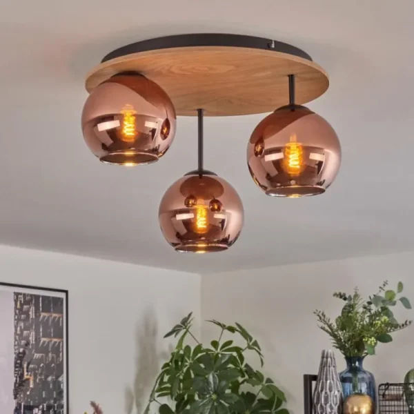 hofstein Koyoto Plafonnier, Boule lumineuse Écru, Noir, 3 lumières* Lampes Modernes
