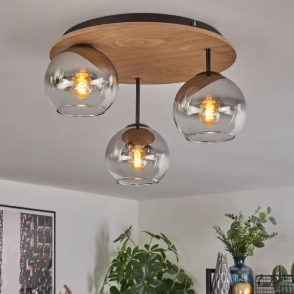 hofstein Koyoto Plafonnier, Boule lumineuse Écru, Noir, 3 lumières* Lampes Modernes