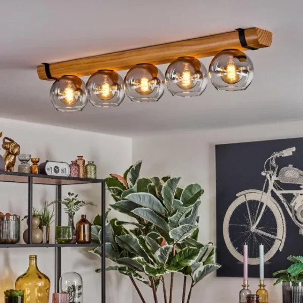 hofstein Koyoto Plafonnier, Boule lumineuse Écru, Noir, 5 lumières* Lampes Modernes