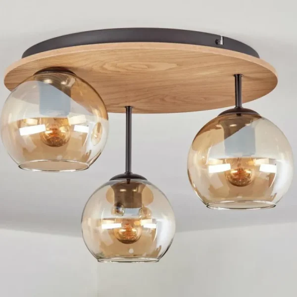 hofstein Koyoto Plafonnier, Boule lumineuse Écru, Noir, 3 lumières* Lampes Modernes