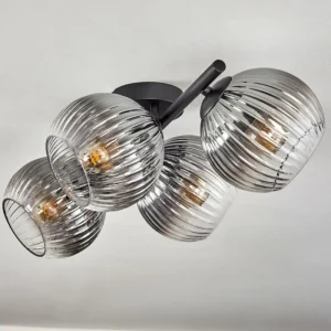 hofstein Koyoto Plafonnier, Boule lumineuse Clair, Fumé, 4 lumières* Lampes Modernes