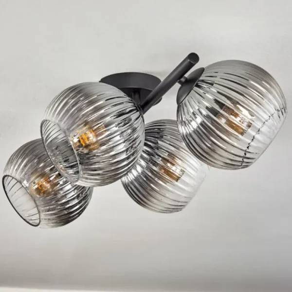 hofstein Koyoto Plafonnier, Boule lumineuse Clair, Fumé, 4 lumières* Lampes Modernes