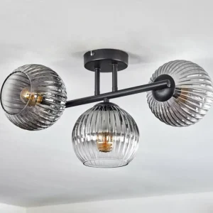 hofstein Koyoto Plafonnier, Boule lumineuse Clair, Fumé, 3 lumières* Lampes Modernes
