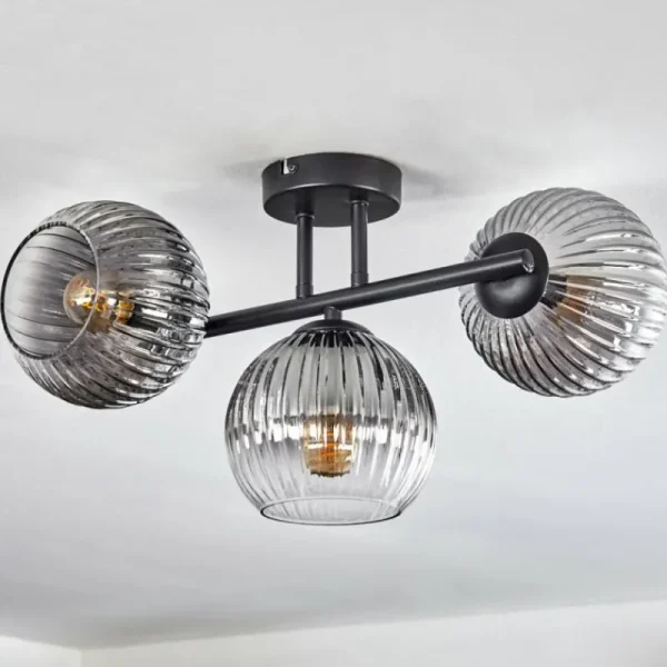 hofstein Koyoto Plafonnier, Boule lumineuse Clair, Fumé, 3 lumières* Lampes Modernes