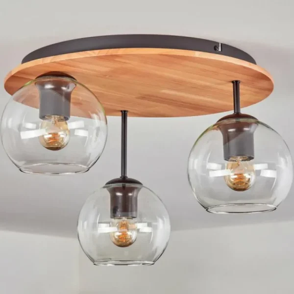 hofstein Koyoto Plafonnier, Boule lumineuse 40 cm Écru, Noir, 3 lumières* Lampes Modernes