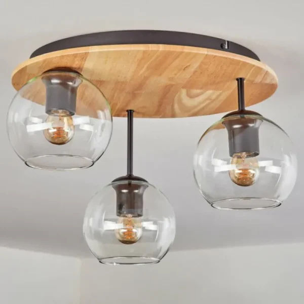 hofstein Koyoto Plafonnier, Boule lumineuse 40 cm Écru, Noir, 3 lumières* Lampes Modernes