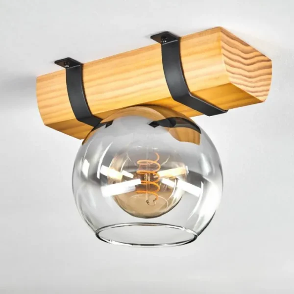 hofstein Koyoto Plafonnier, Boule lumineuse Écru, Noir, 1 lumière* Lampes Modernes