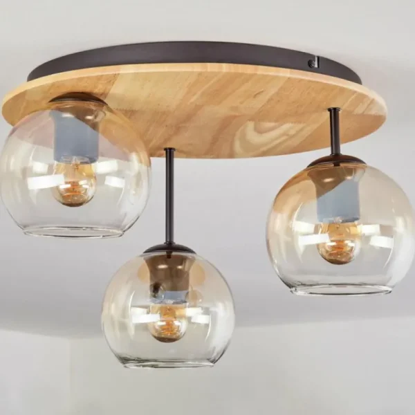 hofstein Koyoto Plafonnier, Boule lumineuse Écru, Noir, 3 lumières* Lampes Modernes