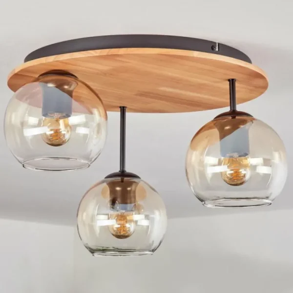 hofstein Koyoto Plafonnier, Boule lumineuse Écru, Noir, 3 lumières* Lampes Modernes