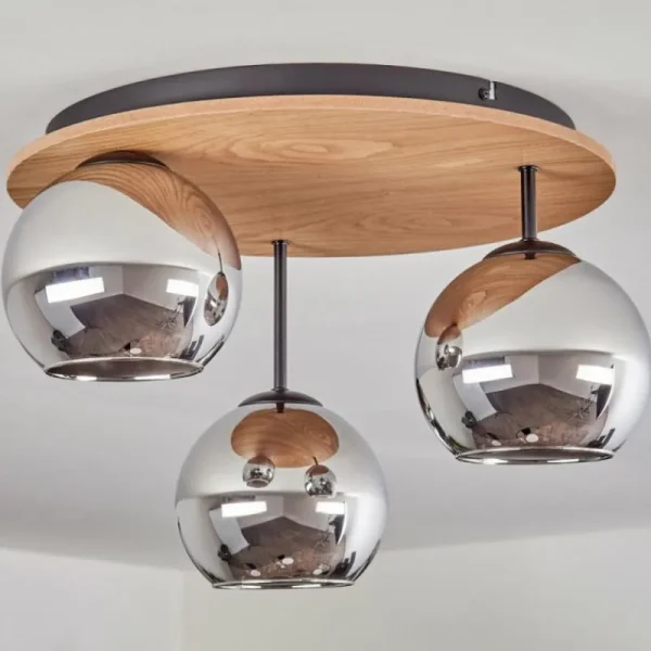hofstein Koyoto Plafonnier, Boule lumineuse Écru, Noir, 3 lumières* Lampes Modernes