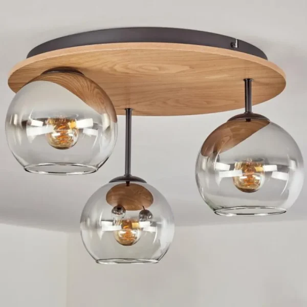 hofstein Koyoto Plafonnier, Boule lumineuse Écru, Noir, 3 lumières* Lampes Modernes