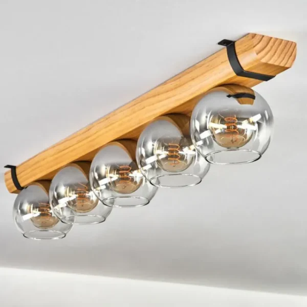 hofstein Koyoto Plafonnier, Boule lumineuse Écru, Noir, 5 lumières* Lampes Modernes