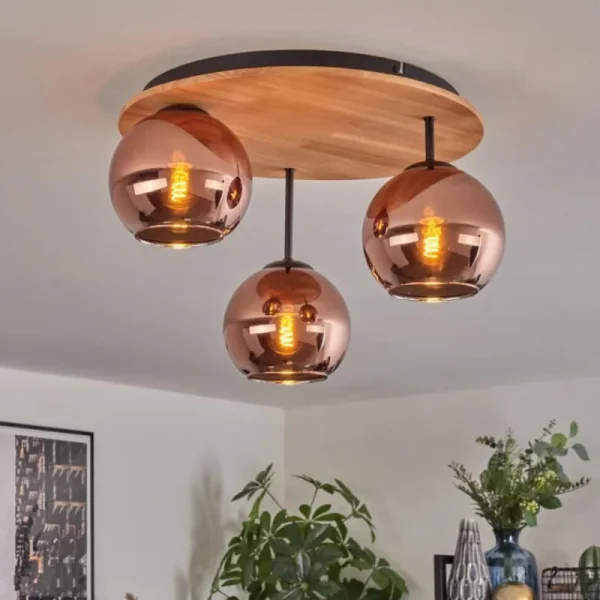 hofstein Koyoto Plafonnier, Boule lumineuse Écru, Noir, 3 lumières* Lampes Modernes