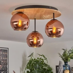hofstein Koyoto Plafonnier, Boule lumineuse 40 cm Écru, Noir, 3 lumières* Lampes Modernes