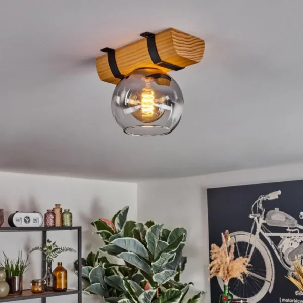 hofstein Koyoto Plafonnier, Boule lumineuse Écru, Noir, 1 lumière* Lampes Modernes