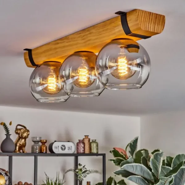 hofstein Koyoto Plafonnier, Boule lumineuse Écru, Noir, 3 lumières* Lampes Modernes